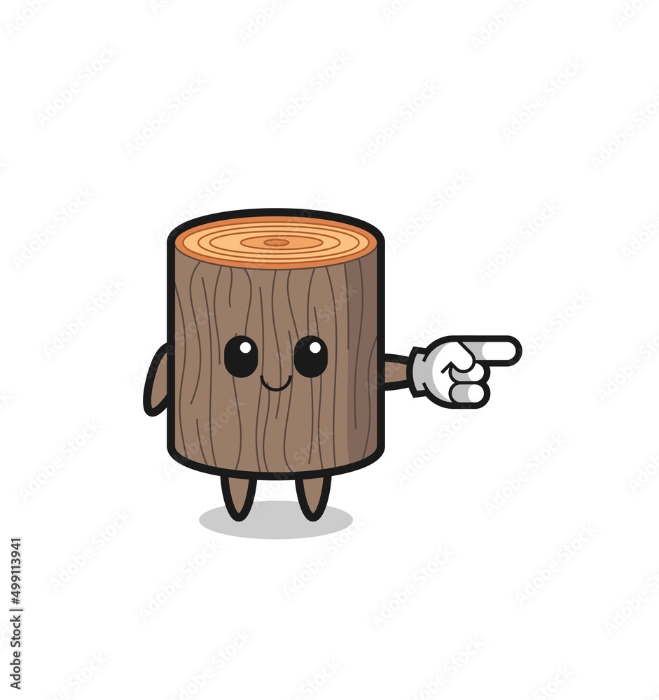 tree stump mascot with pointing right gesture tree stump mascot with pointing right gesture