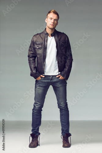Handsome and fashionable. Studio shot of a fashionable young man. photo