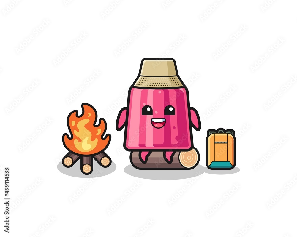 camping illustration of the jelly cartoon