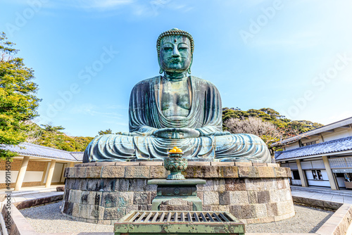 初春の鎌倉大仏　神奈川県鎌倉市　Kamakura Daibutsu in early spring. Kanagawa-ken Kamakura city.