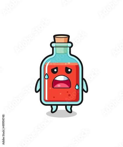 the fatigue cartoon of square poison bottle