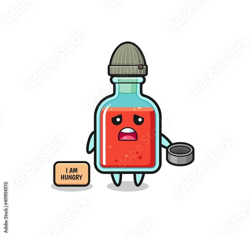 cute square poison bottle beggar cartoon character