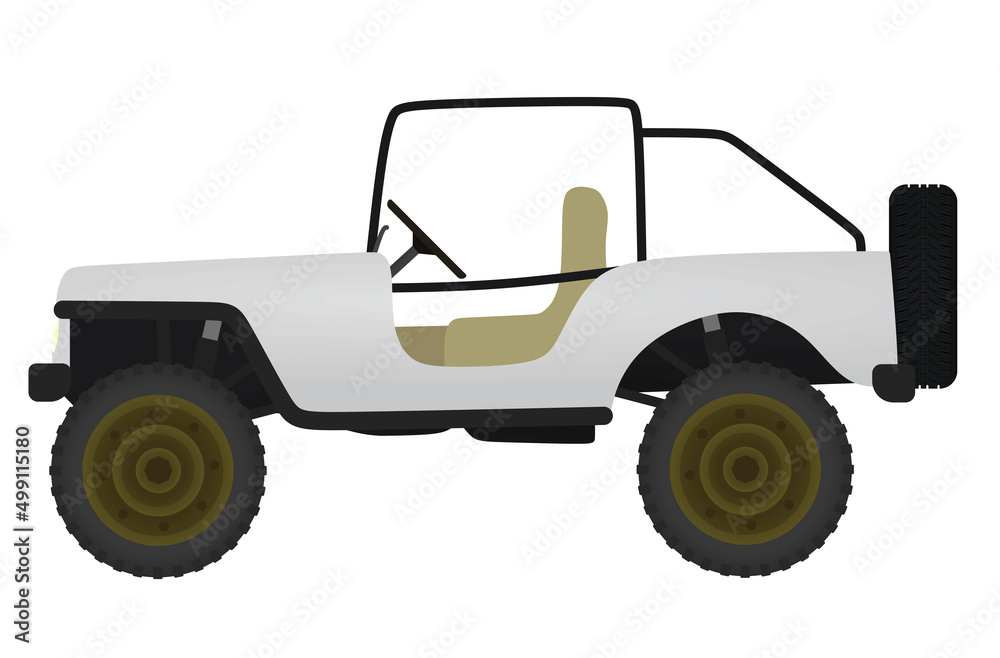 White off road car. vector