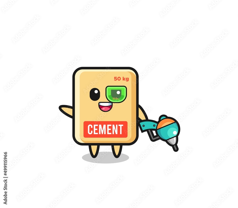 cement sack cartoon as future warrior mascot cement sack cartoon as future warrior mascot