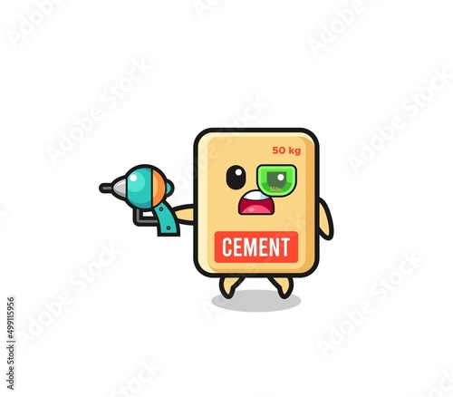 cute cement sack holding a future gun