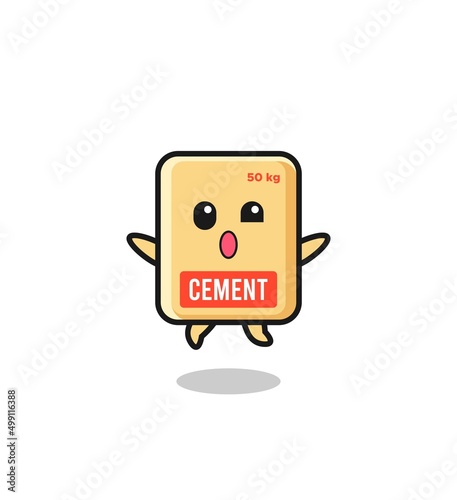 cement sack character is jumping gesture