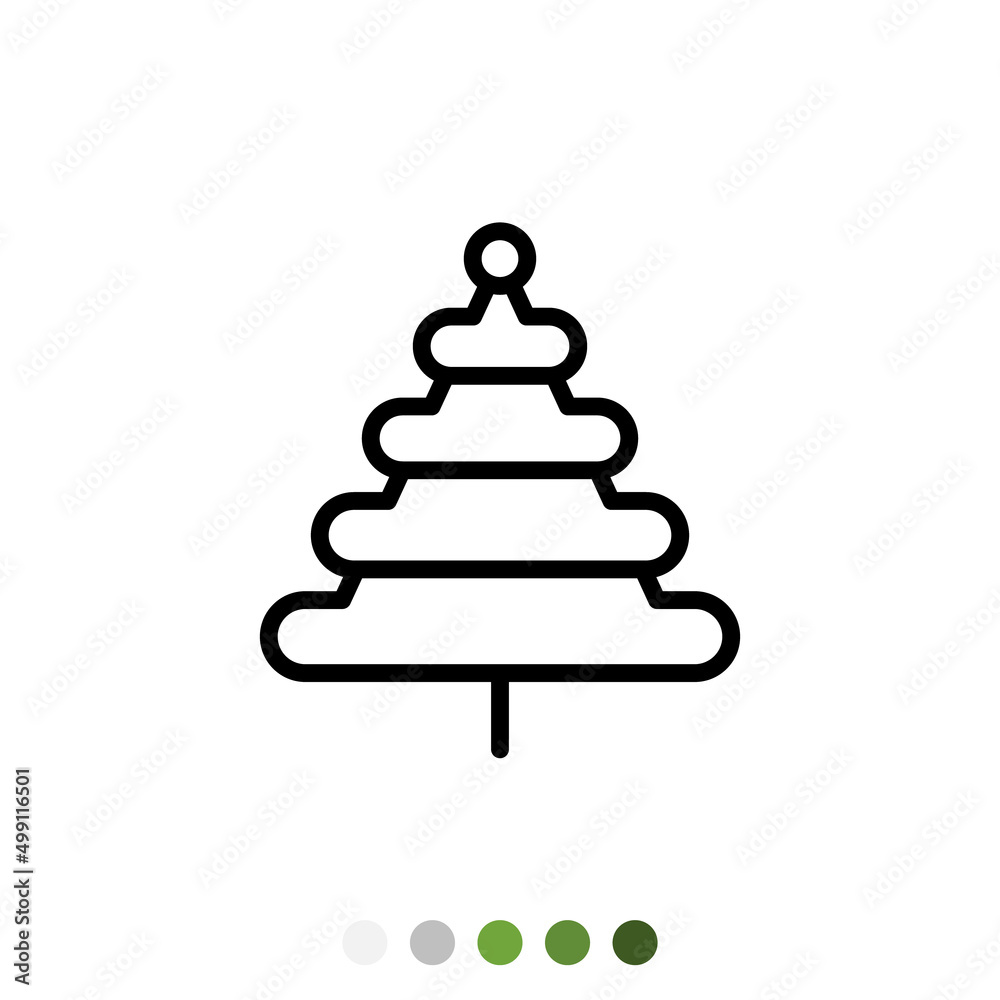Pine tree or Christmas tree outline icon, Vector. Pine tree or Christmas tree outline icon, Vector.