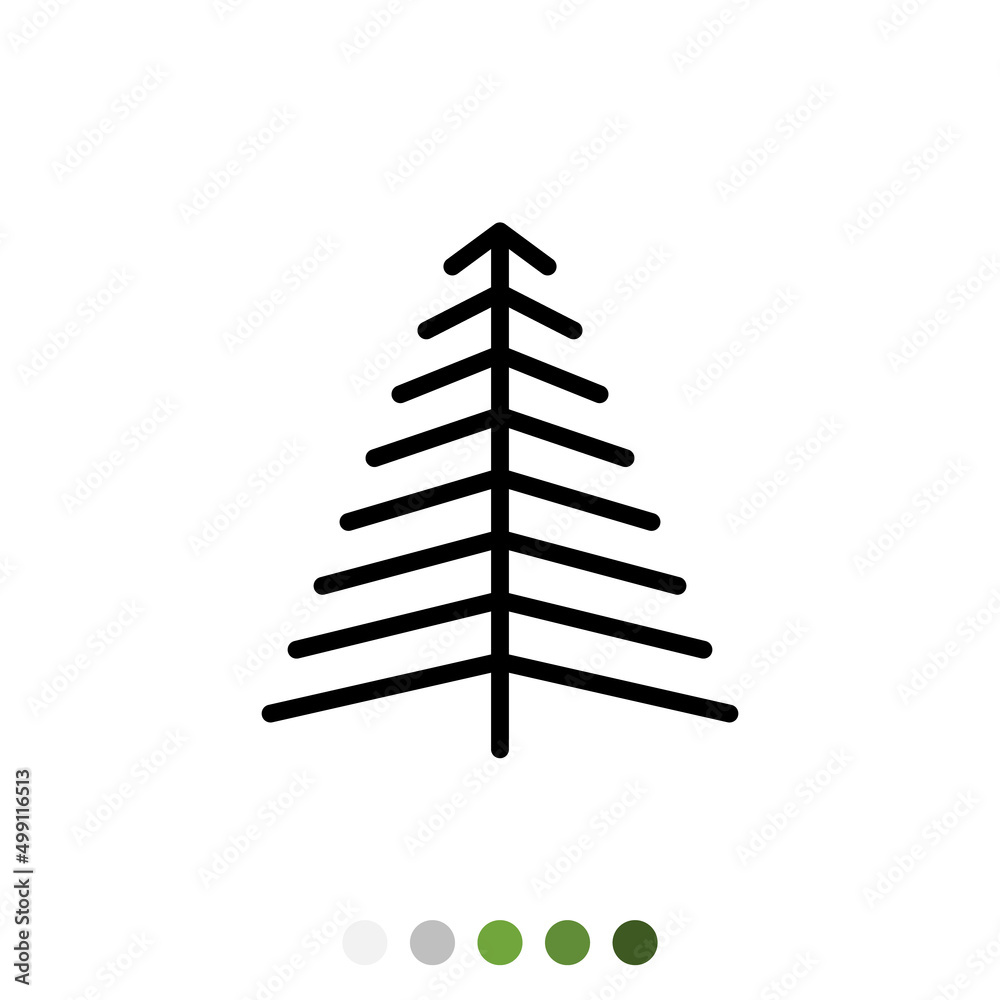 Pine tree or Christmas tree outline icon, Vector. Pine tree or Christmas tree outline icon, Vector.