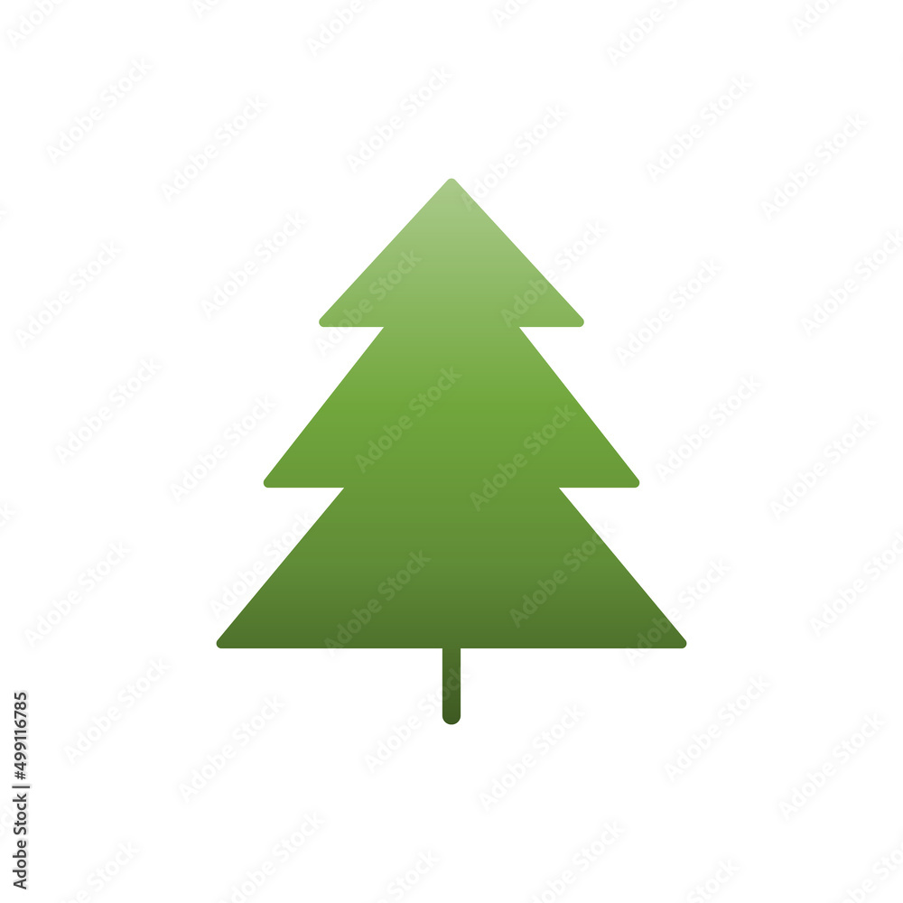 Pine tree or Christmas tree flat icon, Vector.