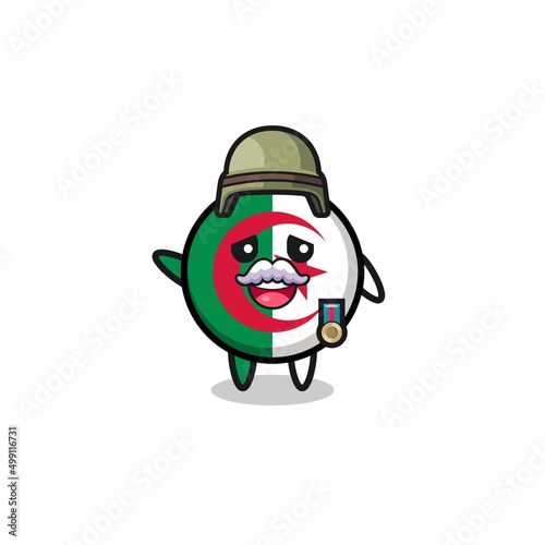 cute algeria flag as veteran cartoon © heriyusuf