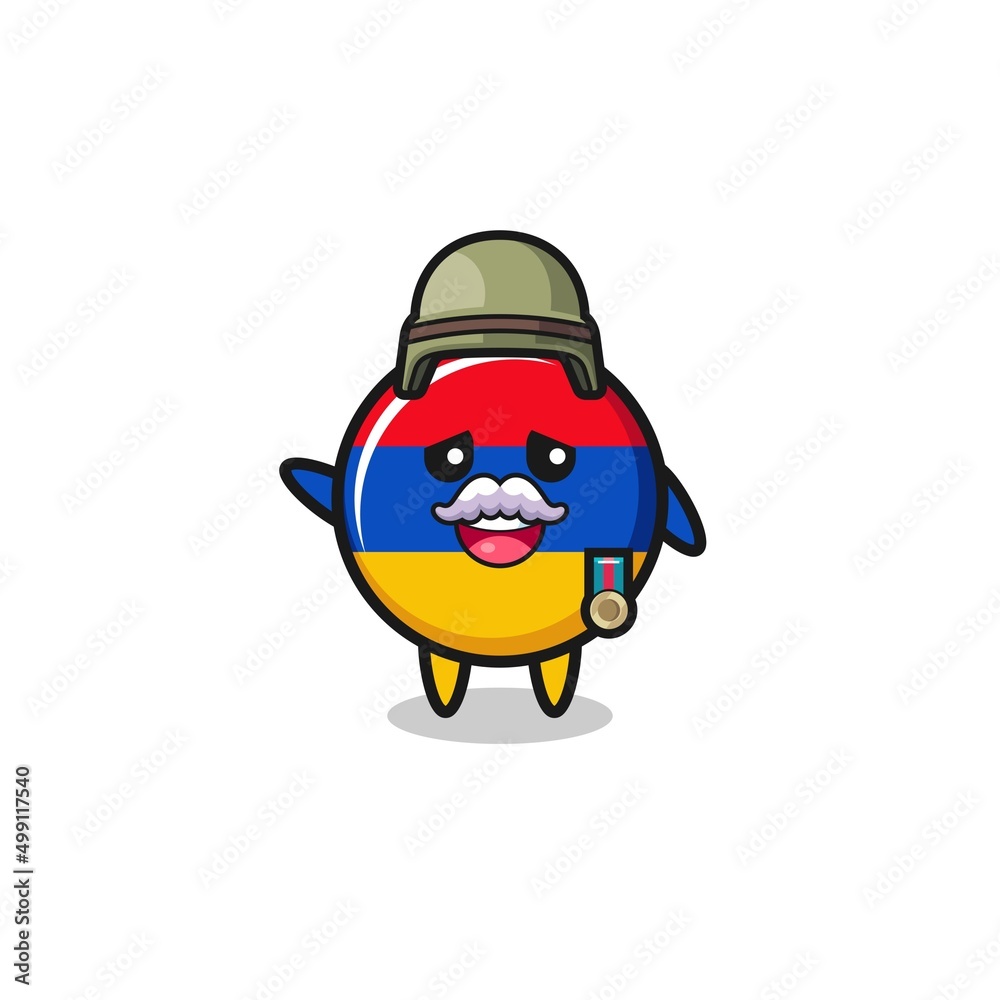 cute armenia flag as veteran cartoon