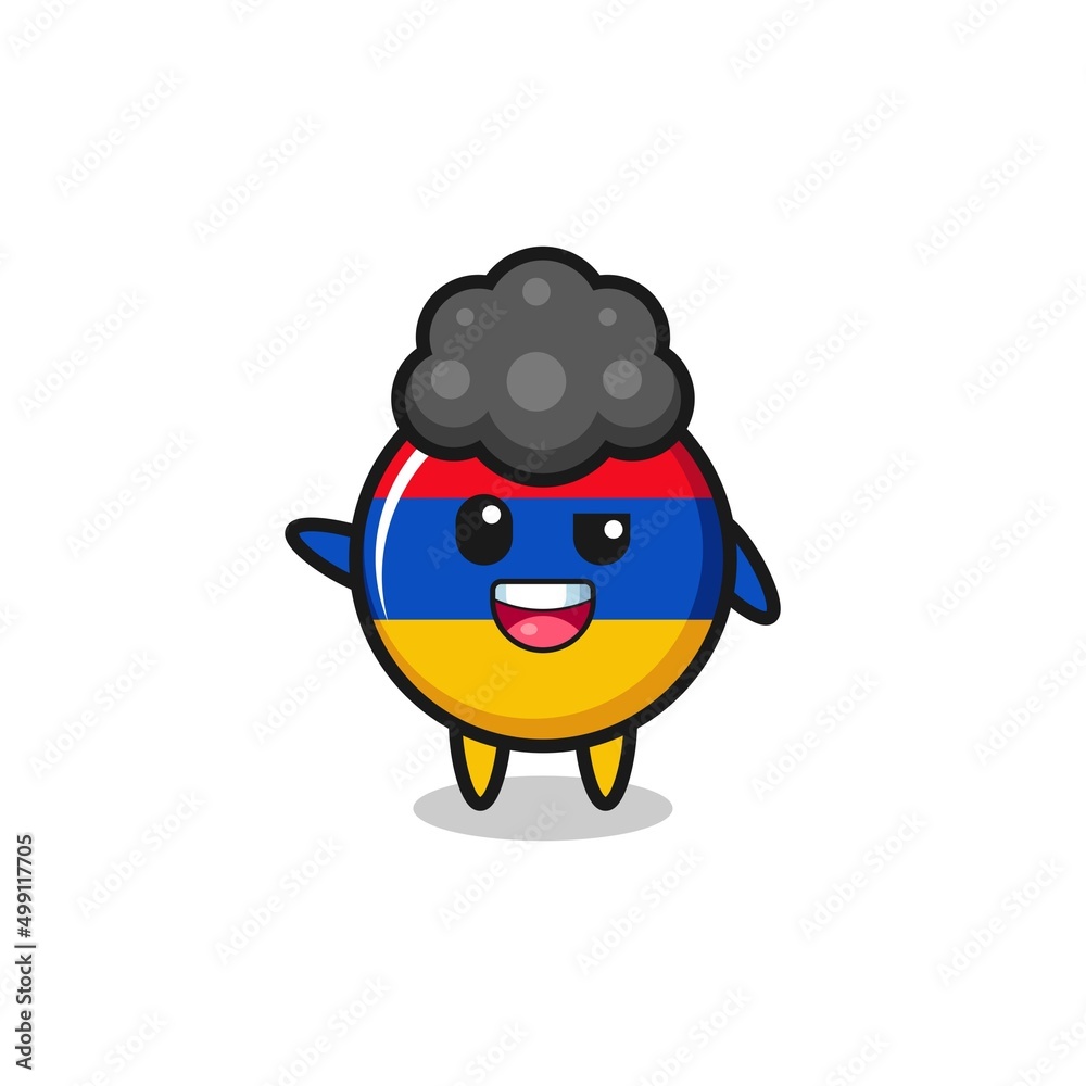 Fototapeta premium armenia flag character as the afro boy