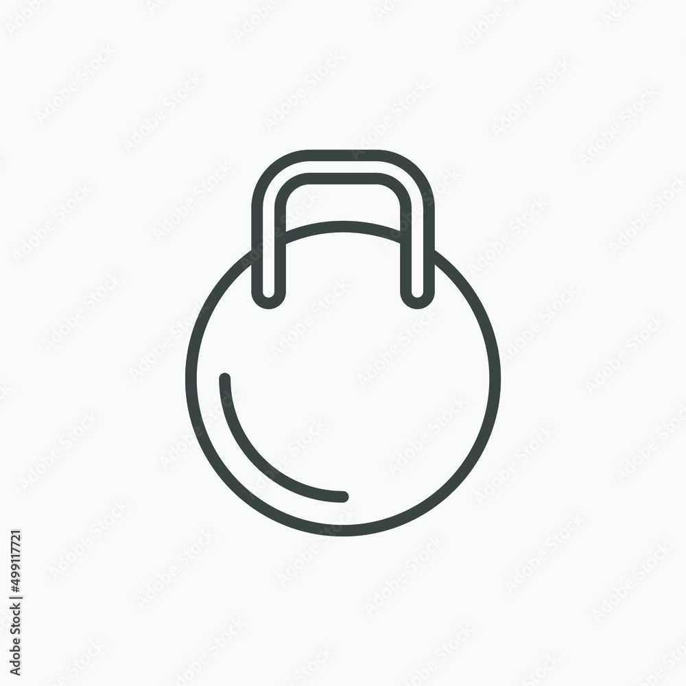 Obraz premium Weight, dumbbell, kg, kettle, kettlebell, gym, sport icon vector isolated