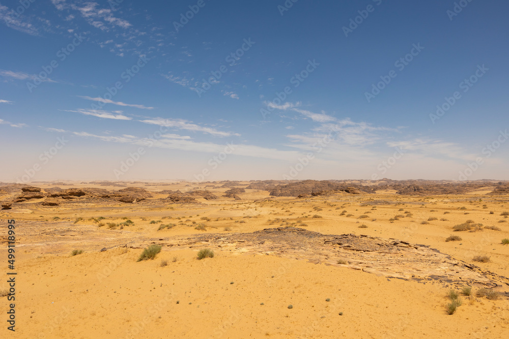 Natural outcrop rock formations in the Sharaan Nature Reserve in Al Ula, north west Saudi Arabia