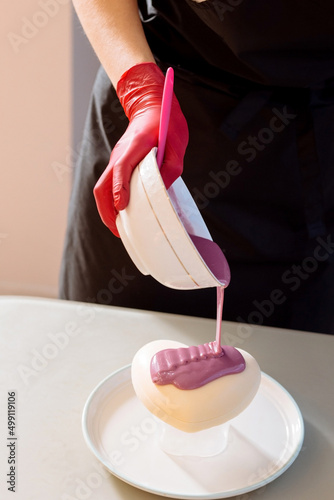 Mousse cake pink