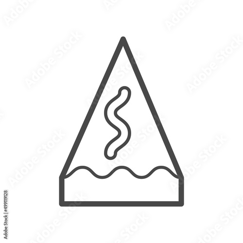 Vector linear icon with piece of cake