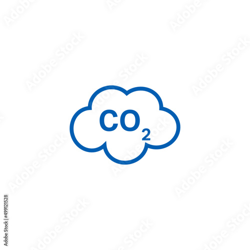 Wallpaper Mural CO2 emissions cloud icon. Simple blue co2 sky line icon for web and print isolated on white background. Torontodigital.ca