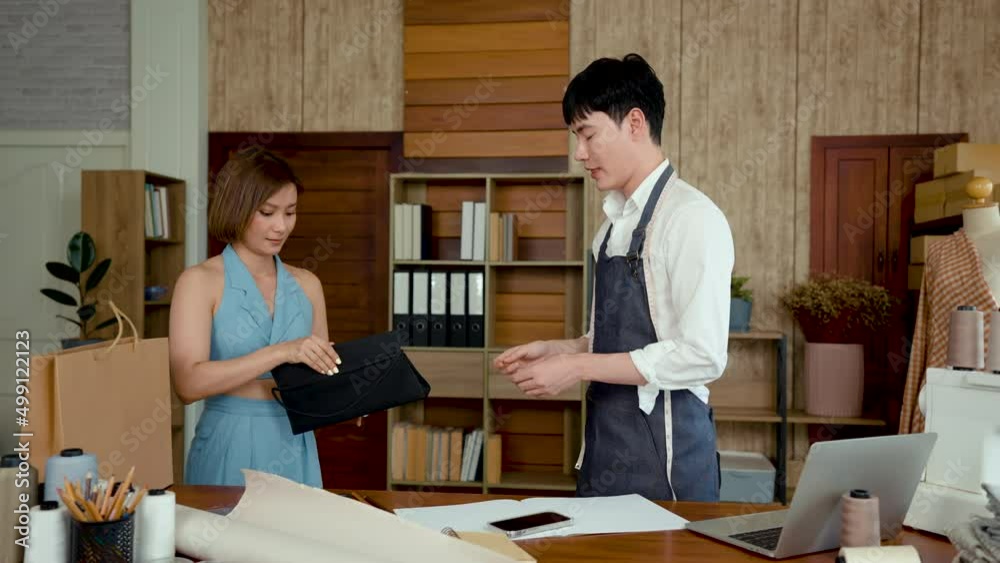 50fps, Young LGBTQ Asian Men Small Business Partner,Customers come to pick up their tailored clothes at the shop by themselves and pay by credit card,Professional Design clothes to sell online.