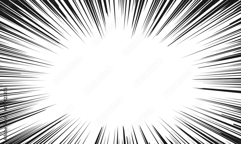 Obraz premium Manga radial speed line design 集中線