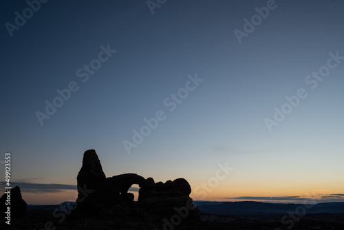 Turret Arch At Dusk On A Clear Night
