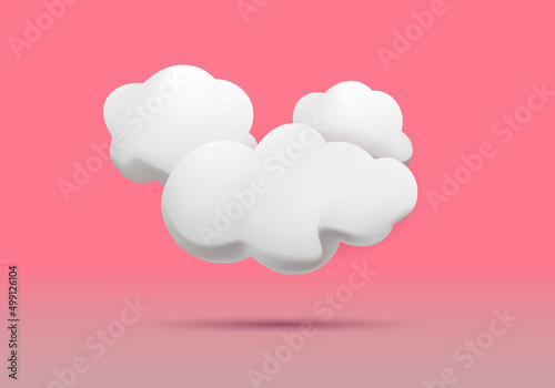 Vector illustrations of 3d clouds with pink background © Alfarizi