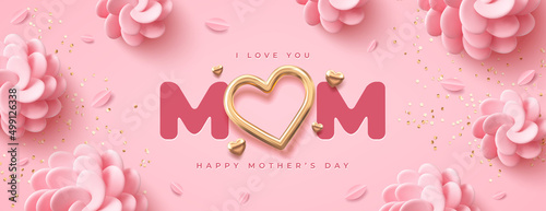 Stampa su tela Mother's Day modern background with decor elements