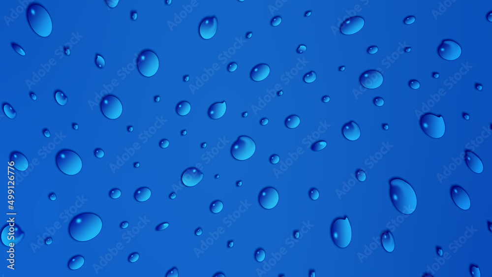 Water droplets on wavy blue abstract background blur graphics for background or other design illustration and artwork.