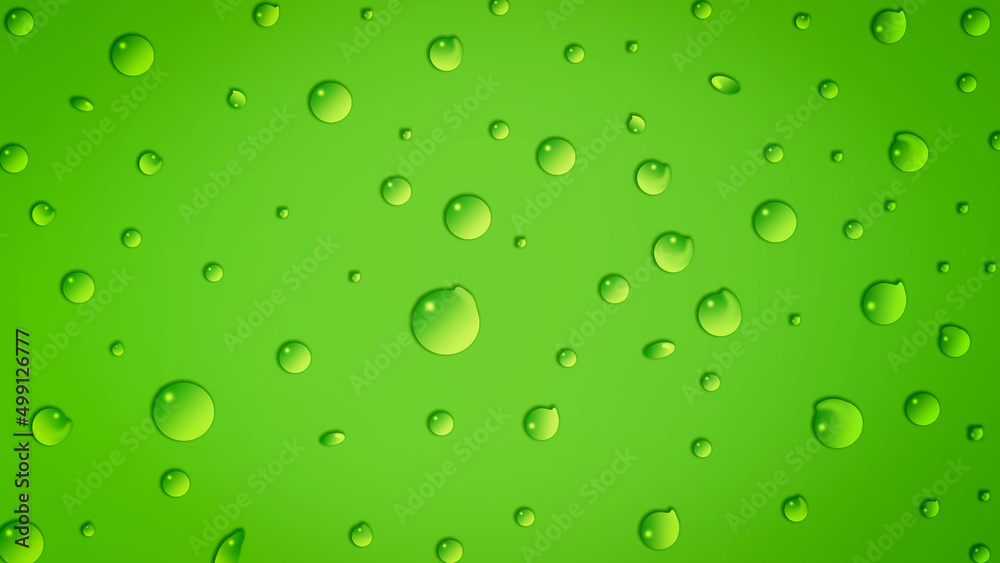 Water droplets on wavy green abstract background blur graphics for background or other design illustration and artwork.