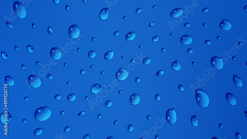 Water droplets on wavy blue abstract background blur graphics for background or other design illustration and artwork.