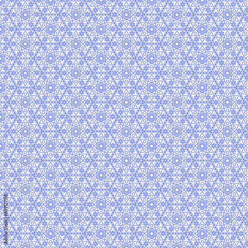 seamless arabeaque pattern with blue