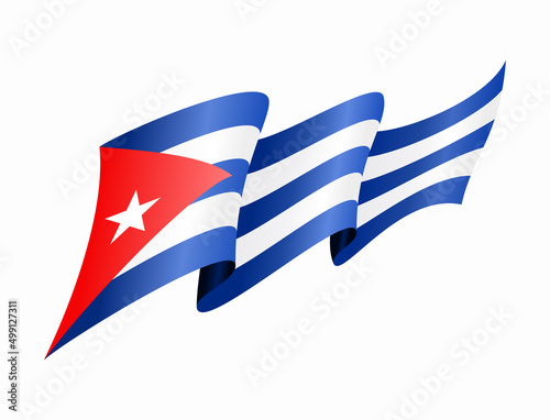 Cuban flag wavy abstract background. Vector illustration.