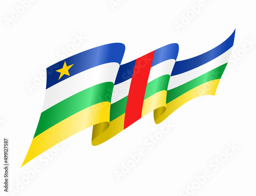 Central African Republic flag wavy abstract background. Vector illustration.