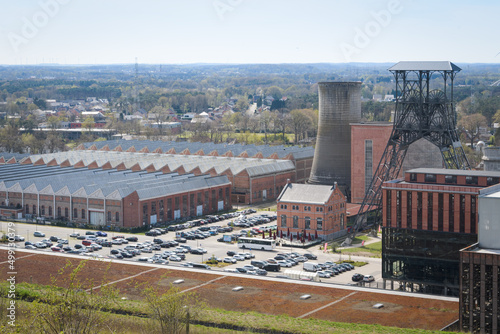 The area of former mines in present-day Beringen - Belgium. Shopping streets and car parks photo