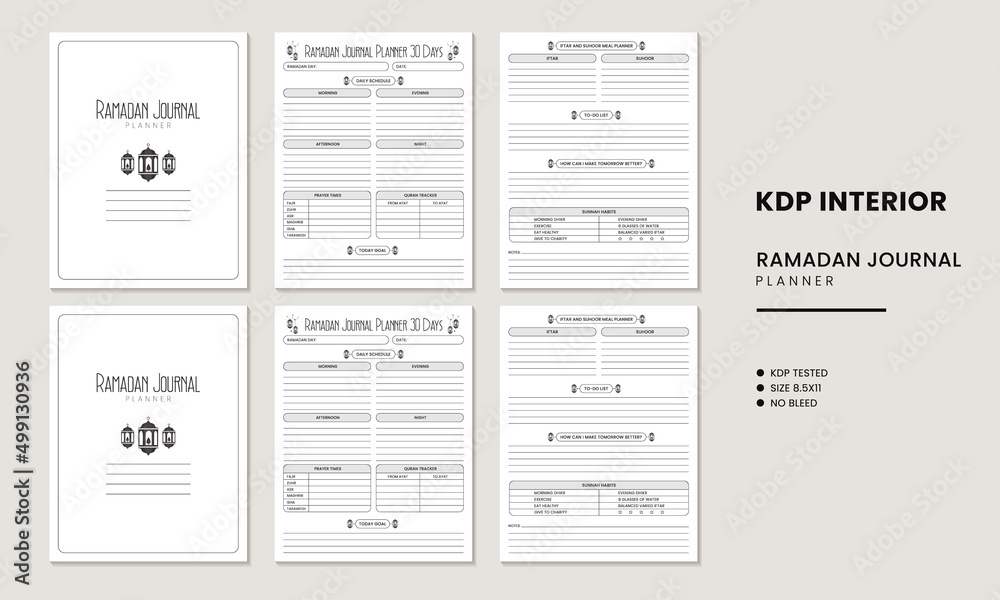 Ramadan Journal Planner 30 Days KDP Interior
Ramadan Journal Planner 30 Days KDP Interior