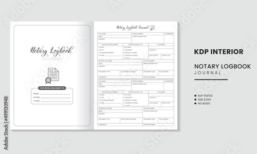 Notary Logbook Journal KDP Interior