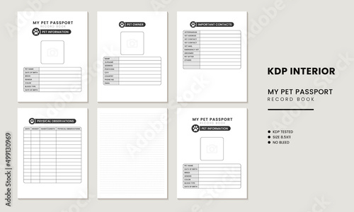 My Pet Passport Record Book KDP Interior