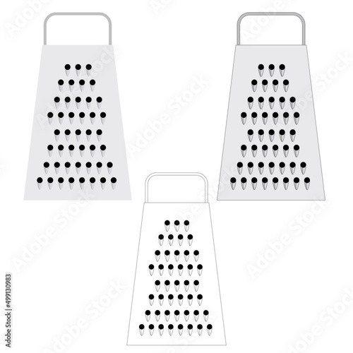 Flat metal grater for fruits and vegetables for the kitchen