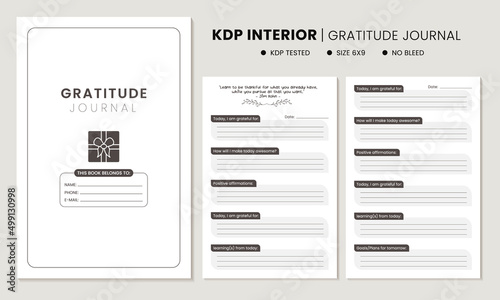 Gratitude Journal 52 Inspirational Quote KDP Interior