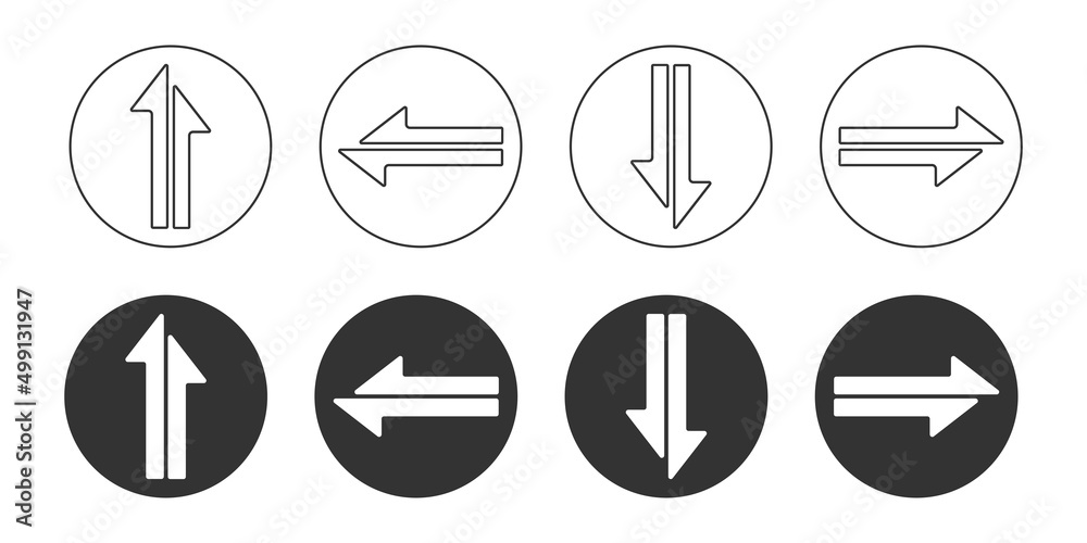 Arrow set icon. Pointers collection symbol. Sign app button vector.