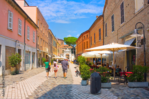 Street of Old Town in Ravenna, Italy
