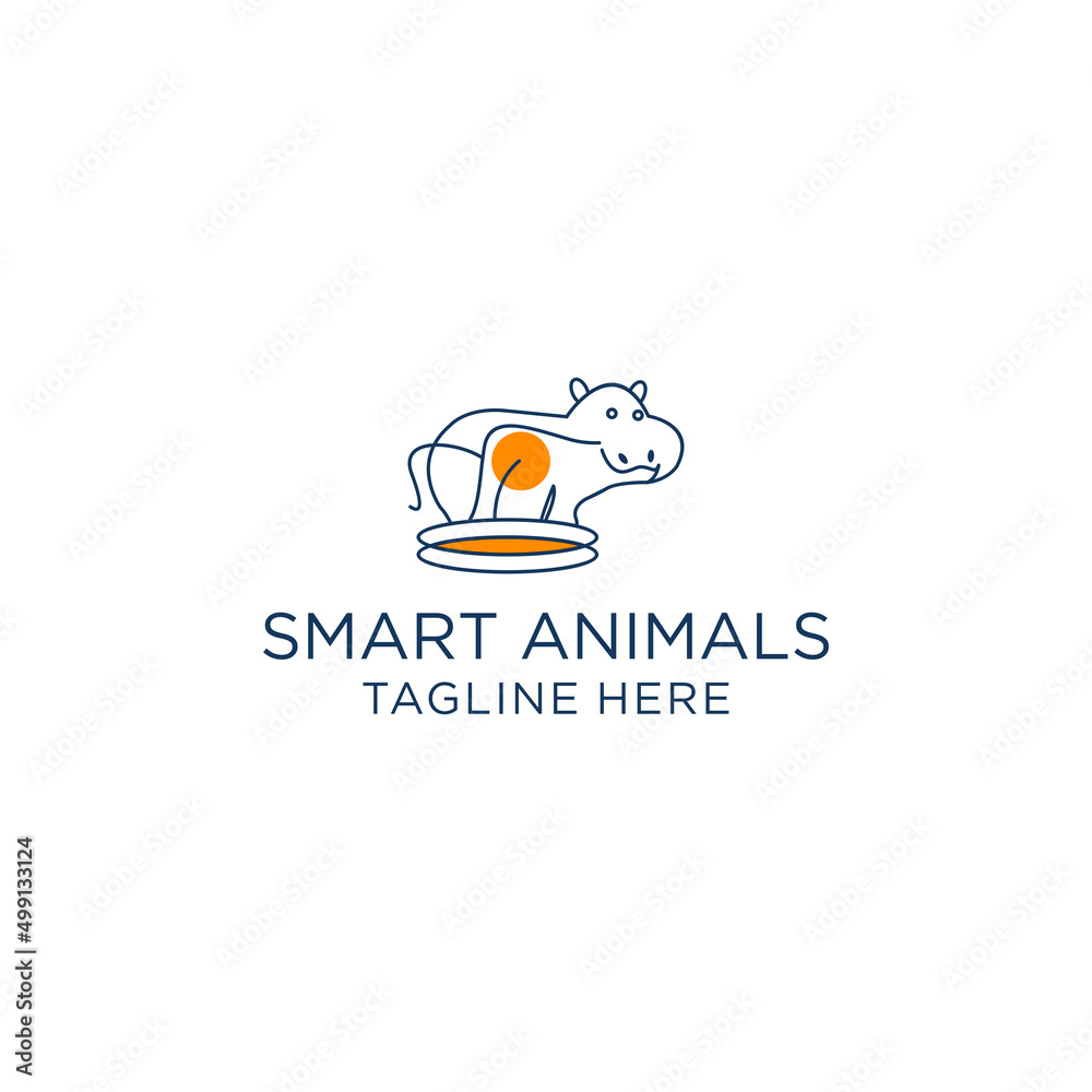 Smart animals logo icon design vector template