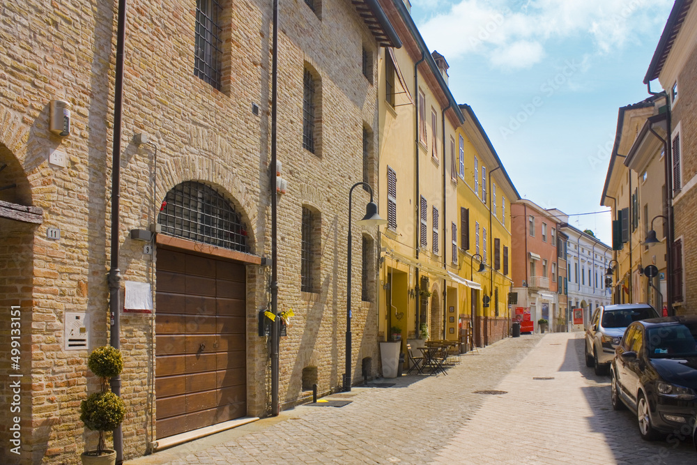 Street of Old Town in Ravenna, Italy