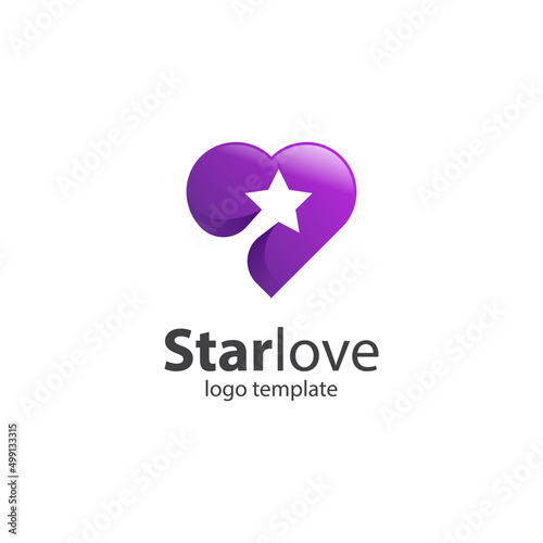 rising star love logo symbol icon design for dream logo element