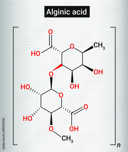 Alginic acid is hydrophilic and forms a viscous gum when hydrated photo