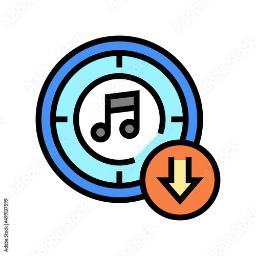 download music color icon vector. download music sign. isolated symbol illustration