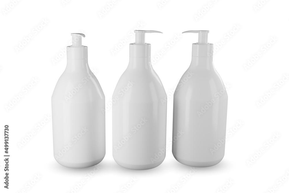 Cosmetic bottle package 3d rendering isolated mockup fit for your design element. Cosmetic bottle package 3d rendering isolated mockup fit for your design element.