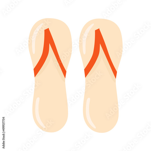 Colorful flat flip flops vector isolated illustration