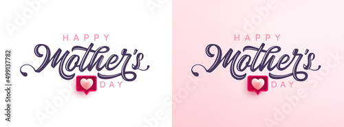 Fotografia Mother's Day greeting card with Mother calligraphy on white and pink background