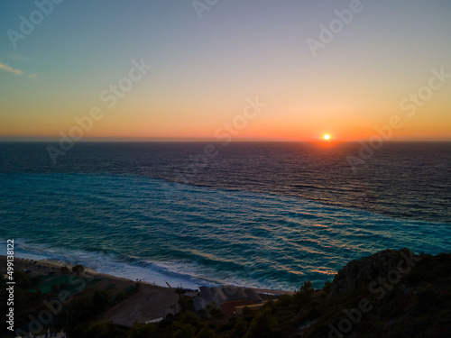 sunset above the ionian sea Lefkada island beach
