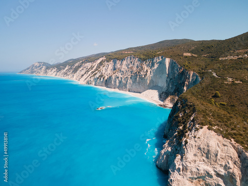 aerial view of Porto Katsiki beach at lefkada island